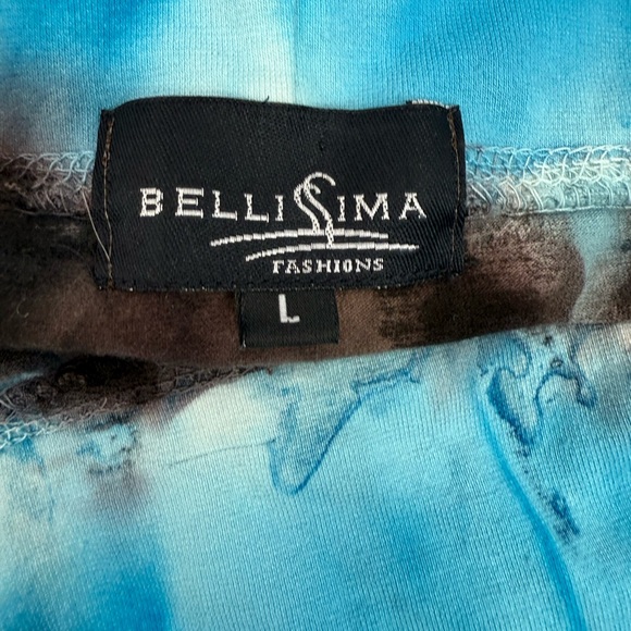 Bellissima skirt ruffle frilly tie dye Vibrant Blue and Brown A-Line Skirt - Picture 11 of 12